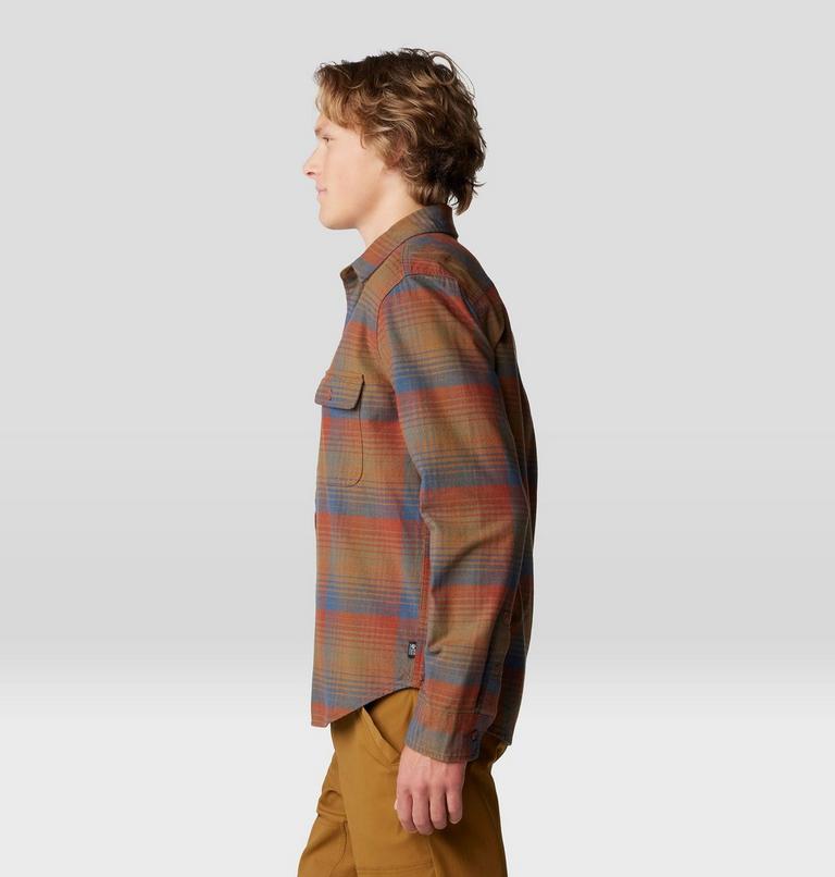 Men's Dusk Creek Flannel Long Sleeve Shirt, Color: Iron Oxide Glasshouse Plaid, image 3