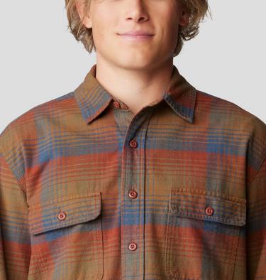 Men's Dusk Creek Flannel Long Sleeve Shirt, Color: Iron Oxide Glasshouse Plaid, image 4