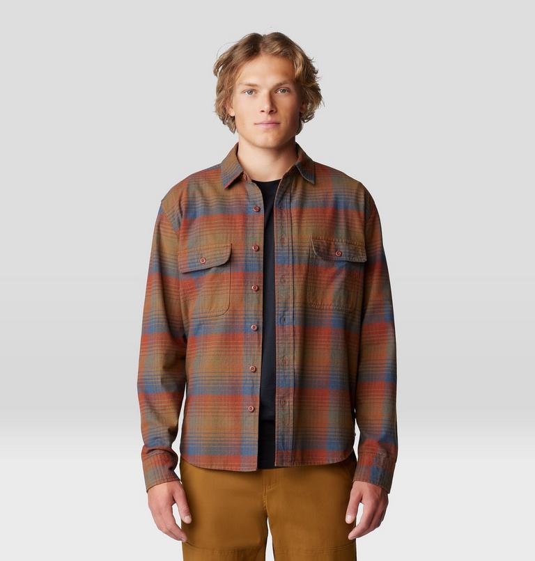 Men's Dusk Creek Flannel Long Sleeve Shirt, Color: Iron Oxide Glasshouse Plaid, image 5