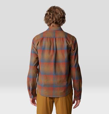 Men's Dusk Creek Flannel Long Sleeve Shirt, Color: Iron Oxide Glasshouse Plaid, image 2