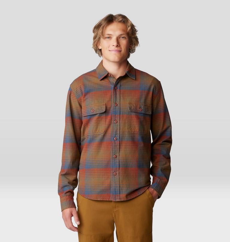 Men's Dusk Creek Flannel Long Sleeve Shirt, Color: Iron Oxide Glasshouse Plaid, image 1