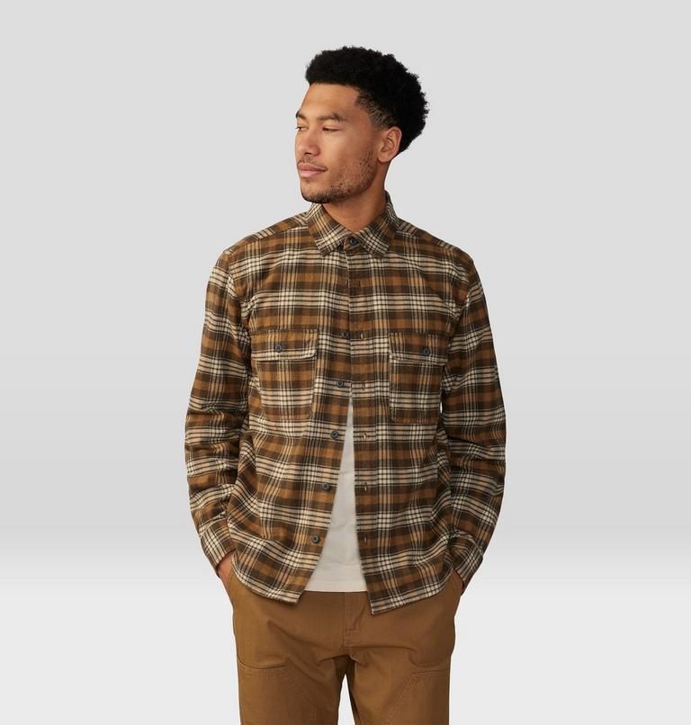 Men's Dusk Creek Flannel Long Sleeve Shirt, Color: Corozo Nut Oslo Plaid, image 7