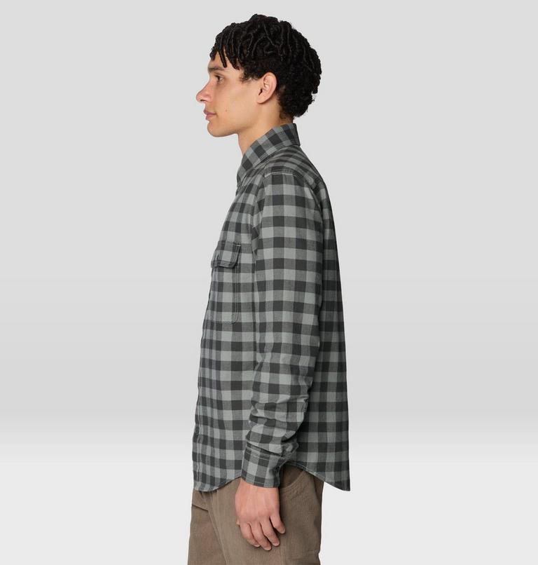 Men's Dusk Creek Flannel Long Sleeve Shirt, Color: Wet Stone Mini Buffalo Check, image 3