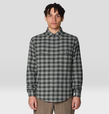 Men's Dusk Creek Flannel Long Sleeve Shirt, Color: Wet Stone Mini Buffalo Check, image 1