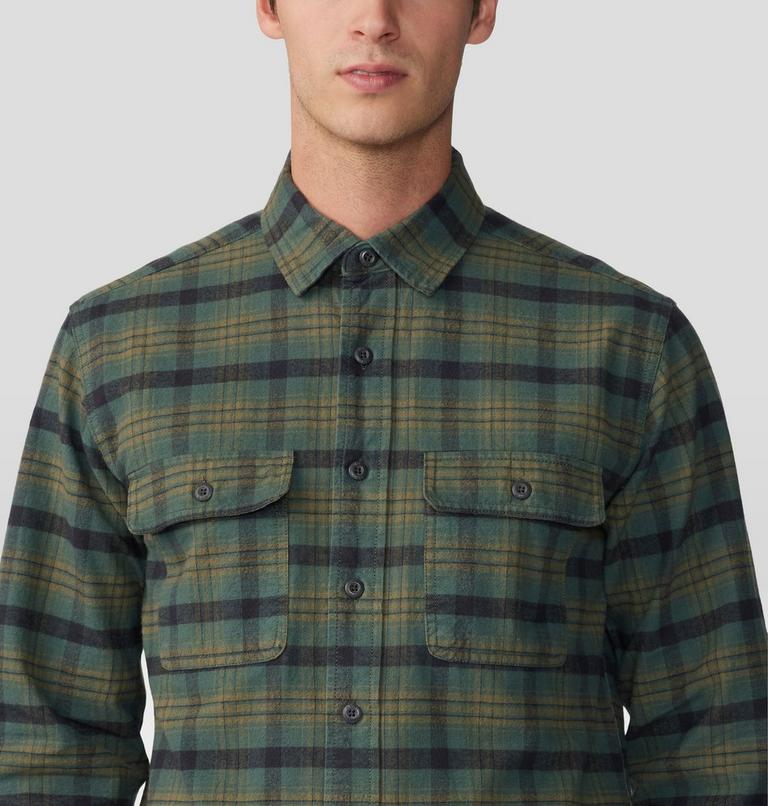 Men's Dusk Creek Flannel Long Sleeve Shirt, Color: Black Spruce Oslo Plaid, image 4
