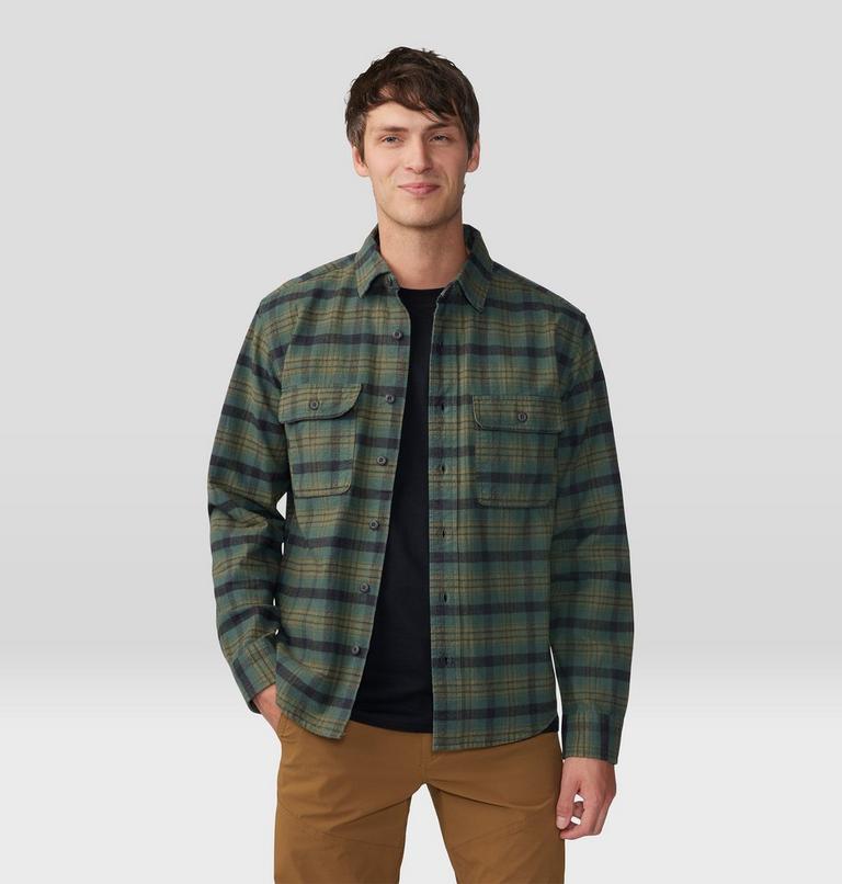 Men's Dusk Creek Flannel Long Sleeve Shirt, Color: Black Spruce Oslo Plaid, image 5