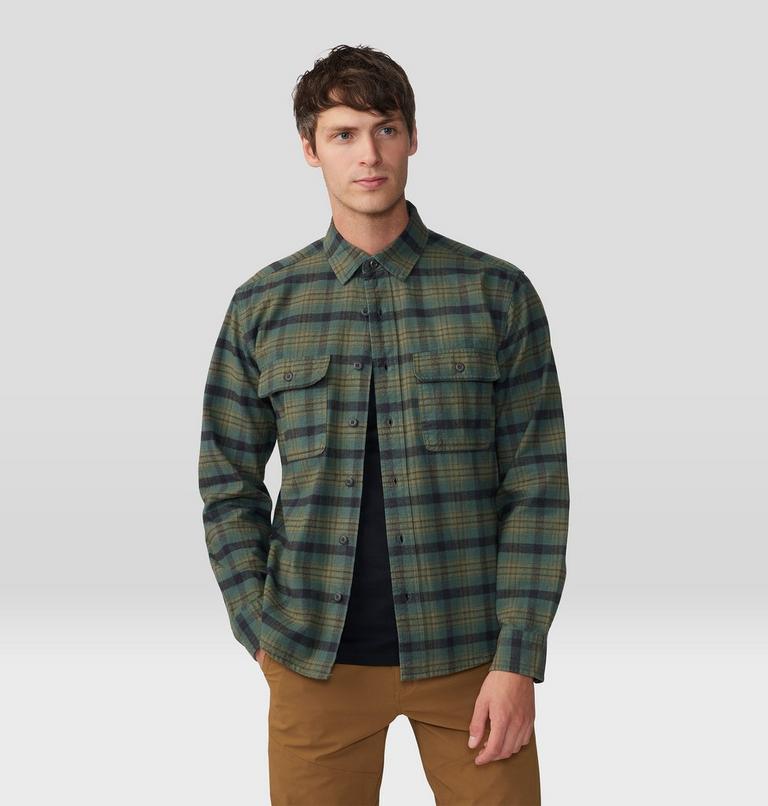 Men's Dusk Creek Flannel Long Sleeve Shirt, Color: Black Spruce Oslo Plaid, image 7