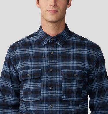 Men's Dusk Creek Flannel Long Sleeve Shirt, Color: Hardwear Navy Oslo Plaids, image 36
