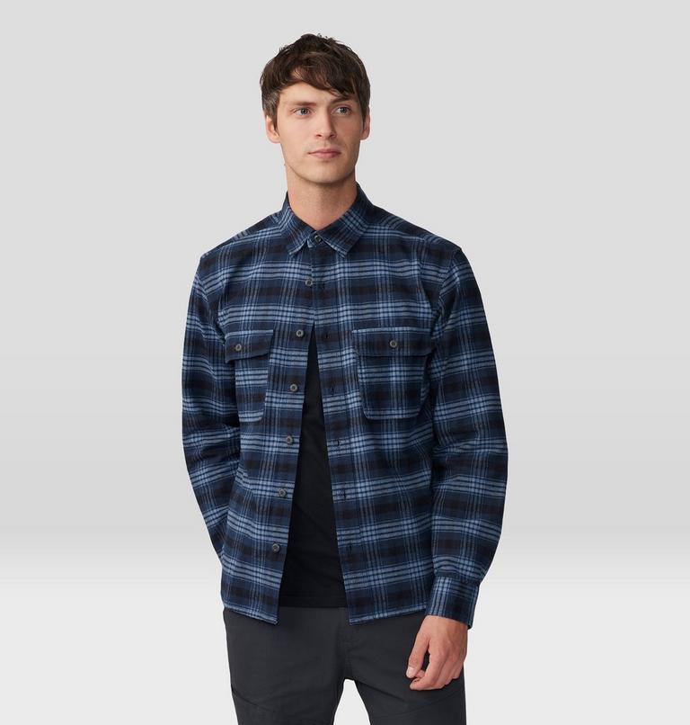 Men's Dusk Creek Flannel Long Sleeve Shirt, Color: Hardwear Navy Oslo Plaids, image 6