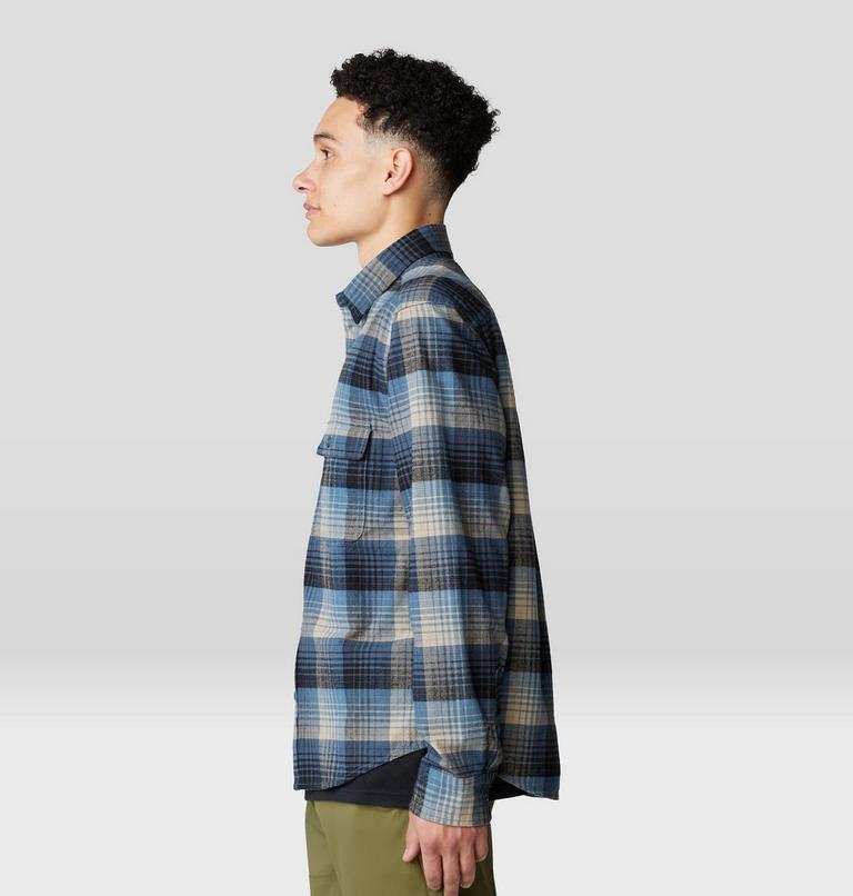 Men's Dusk Creek Flannel Long Sleeve Shirt, Color: Adriatic Blue Glasshouse Plaid, image 3