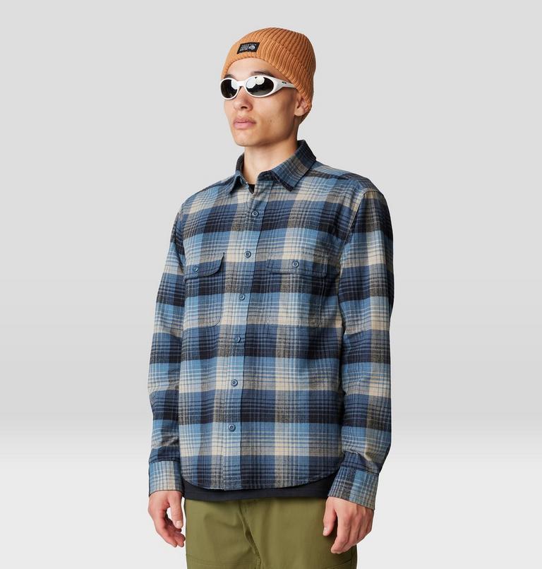 Men's Dusk Creek Flannel Long Sleeve Shirt, Color: Adriatic Blue Glasshouse Plaid, image 5