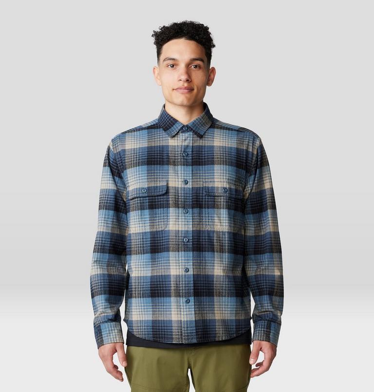 Men's Dusk Creek Flannel Long Sleeve Shirt, Color: Adriatic Blue Glasshouse Plaid, image 6