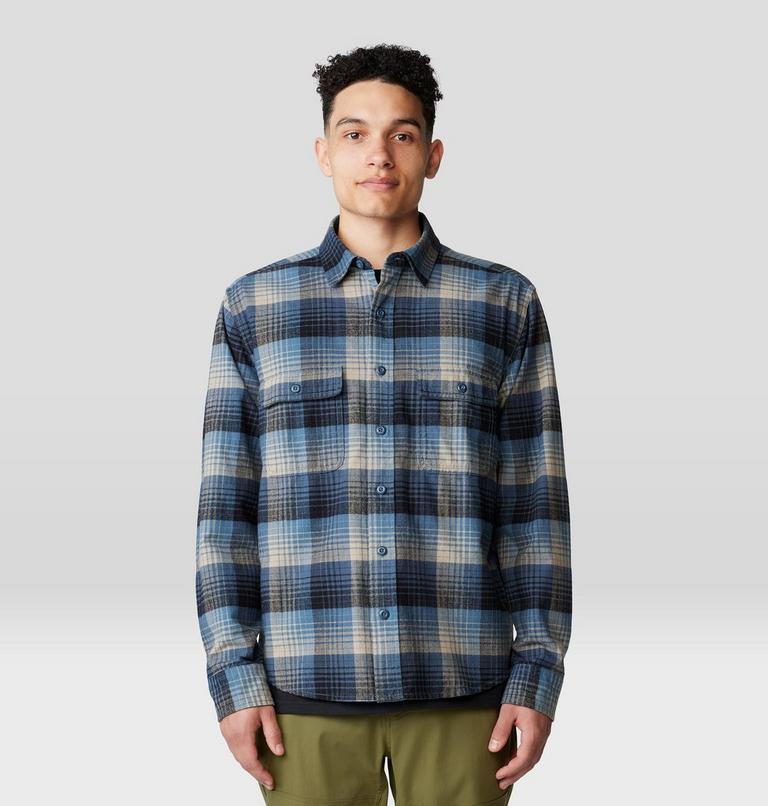 Men's Dusk Creek Flannel Long Sleeve Shirt, Color: Adriatic Blue Glasshouse Plaid, image 7