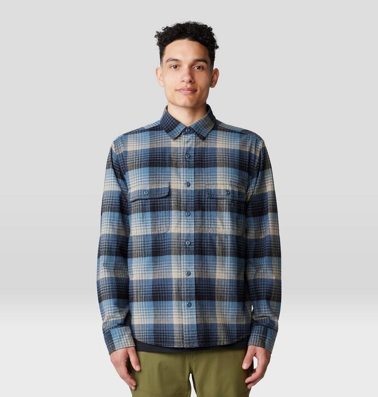 Men's Dusk Creek Flannel Long Sleeve Shirt, Color: Adriatic Blue Glasshouse Plaid, image 1