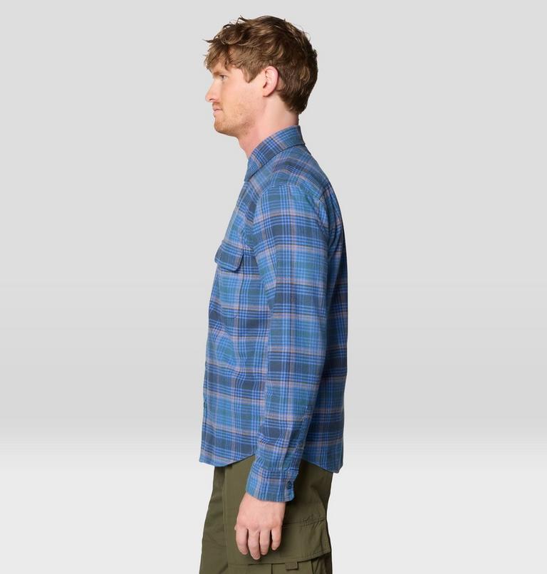 Men's Dusk Creek Flannel Long Sleeve Shirt, Color: Adriatic Blue Billy Plaid, image 3