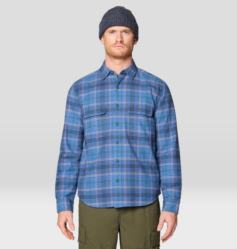 Men's Dusk Creek Flannel Long Sleeve Shirt, Color: Adriatic Blue Billy Plaid, image 4