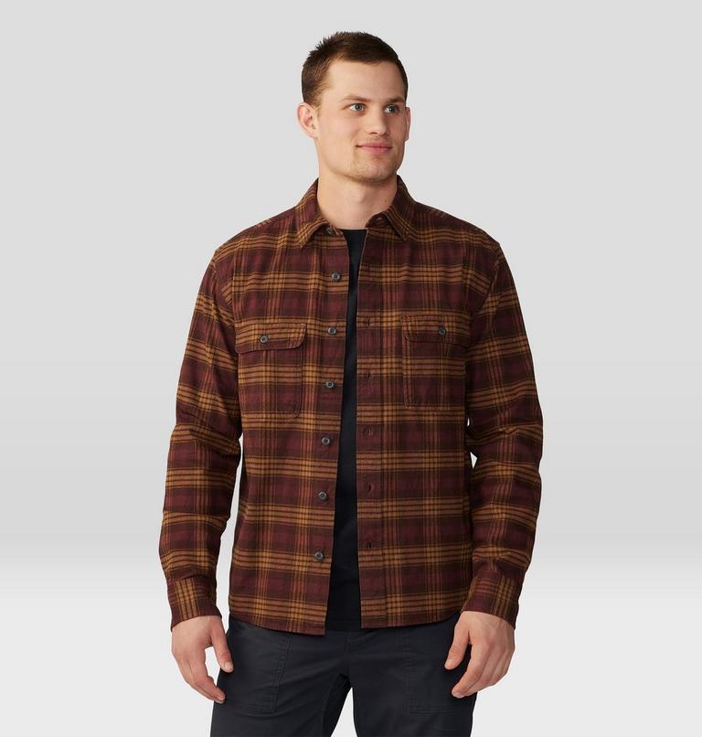 Men's Dusk Creek Flannel Long Sleeve Shirt, Color: Washed Raisin Oslo Plaid, image 6