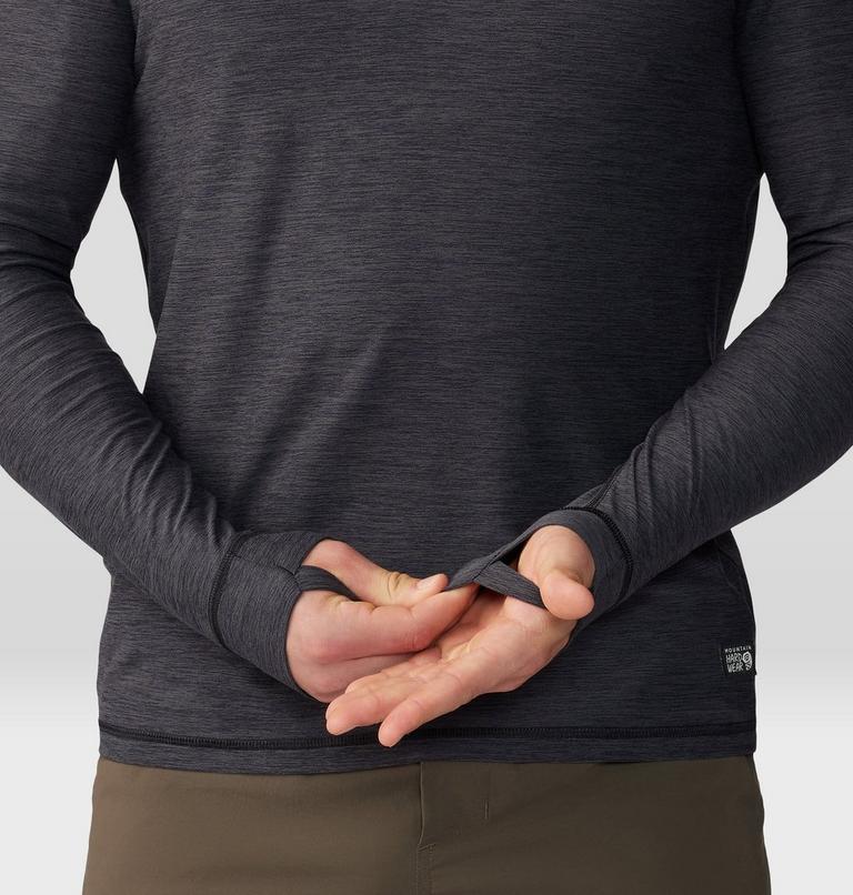 Men's Chillaction Long Sleeve Crew, Color: Black Heather, image 5