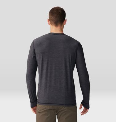 Men's Chillaction Long Sleeve Crew, Color: Black Heather, image 2