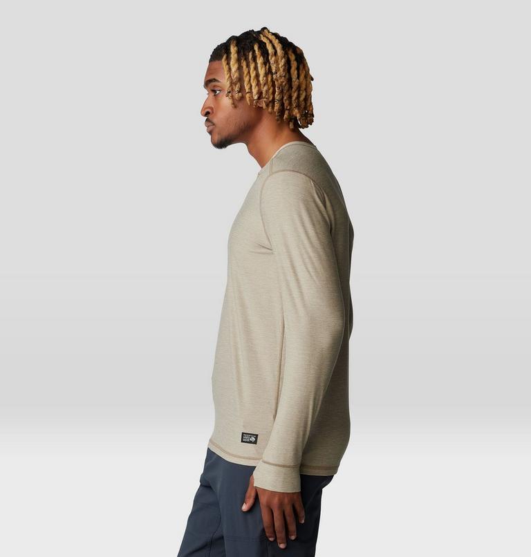 Men's Chillaction Long Sleeve Crew, Color: Trail Dust Heather, image 3