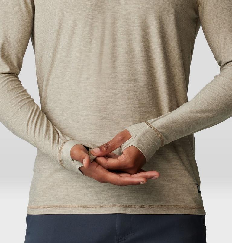 Men's Chillaction Long Sleeve Crew, Color: Trail Dust Heather, image 5