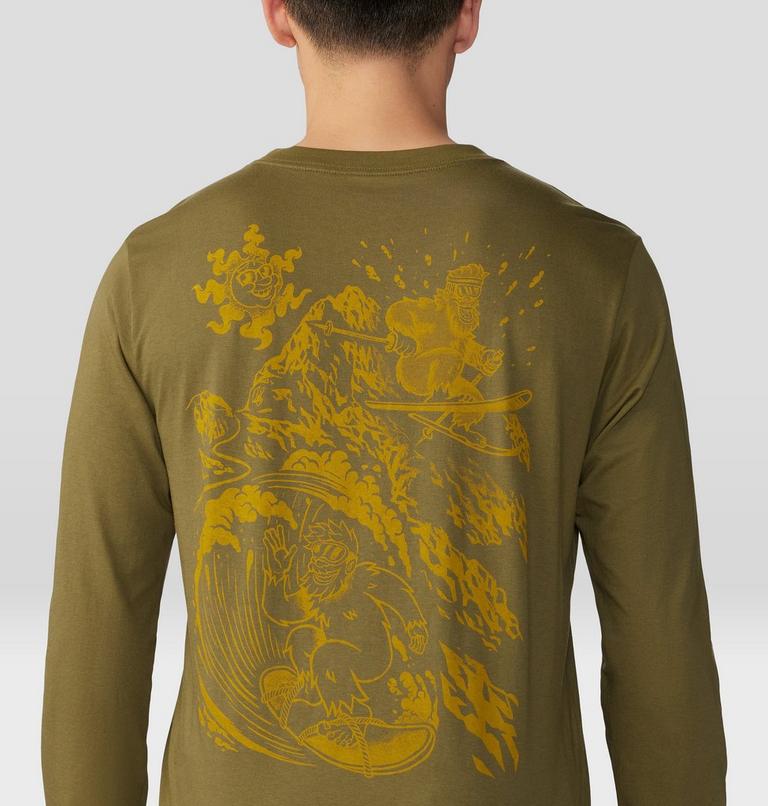 Men's Snow Yeti Long Sleeve, Color: Combat Green, image 5