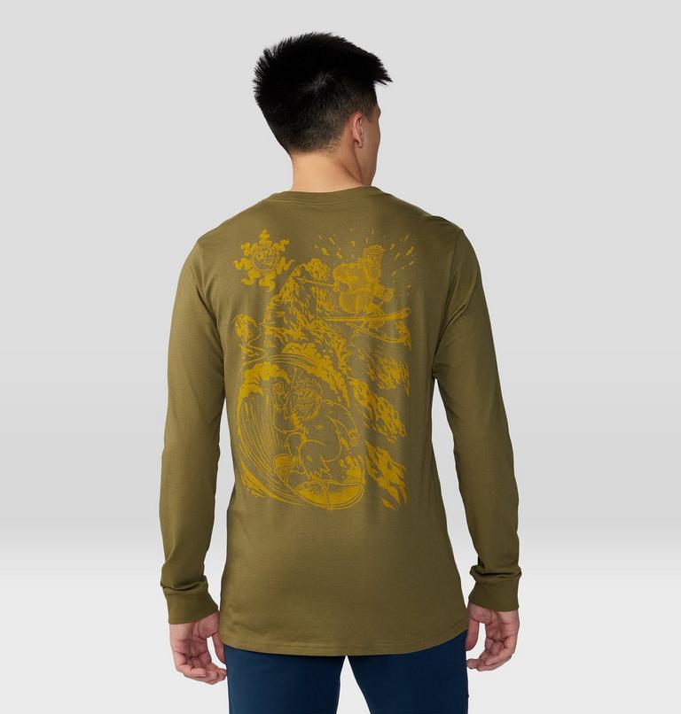 Men's Snow Yeti Long Sleeve, Color: Combat Green, image 2