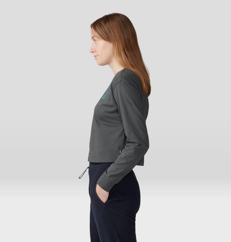 Women's MHW Mountain Boxy Crop Long Sleeve, Color: Volcanic, image 3
