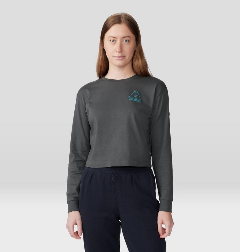 Women's MHW Mountain Boxy Crop Long Sleeve, Color: Volcanic, image 1