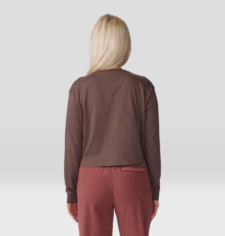 Women's MHW Mountain Boxy Crop Long Sleeve, Color: Carob, image 2