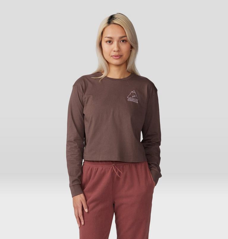 Women's MHW Mountain Boxy Crop Long Sleeve, Color: Carob, image 1