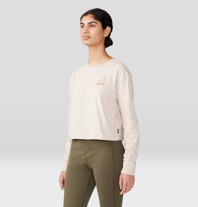 Women's MHW Mountain Boxy Crop Long Sleeve, Color: White Sprite, image 5