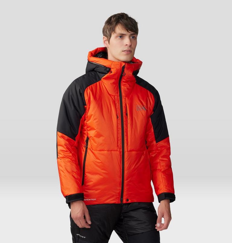 Men's Compressor Alpine Hooded Jacket, Color: State Orange, Black, image 1