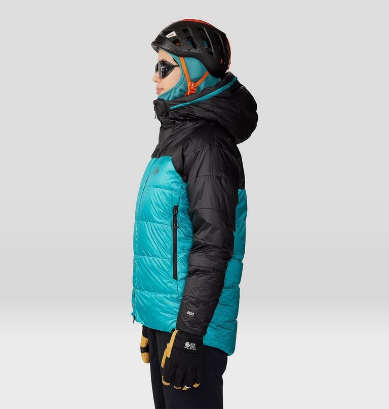 Women's Phantom Belay Down Parka, Color: Synth Green, Black, image 12