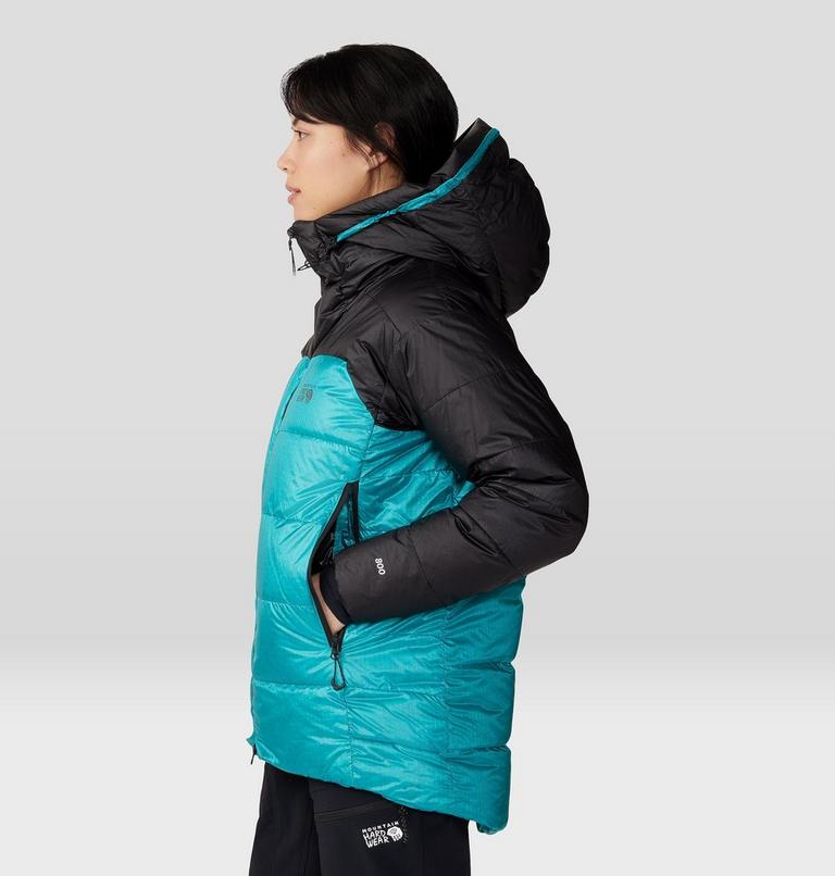 Women's Phantom Belay Down Parka, Color: Synth Green, Black, image 3