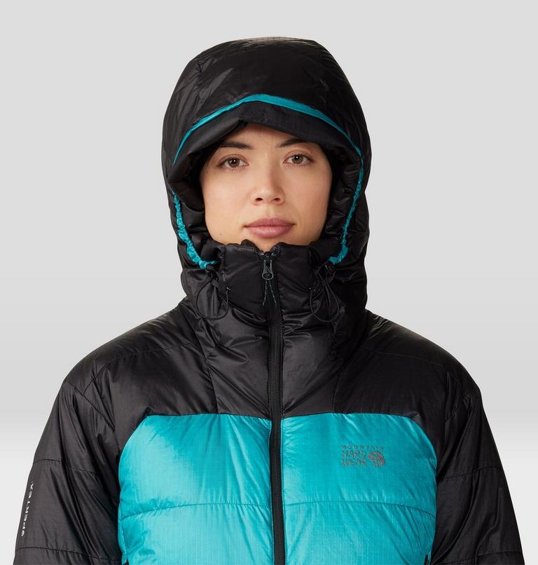 Women's Phantom Belay Down Parka, Color: Synth Green, Black, image 4