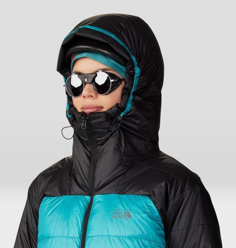Women's Phantom Belay Down Parka, Color: Synth Green, Black, image 5