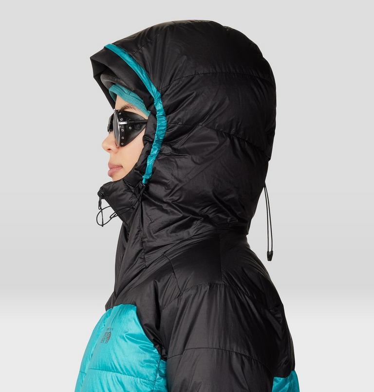 Women's Phantom Belay Down Parka, Color: Synth Green, Black, image 6
