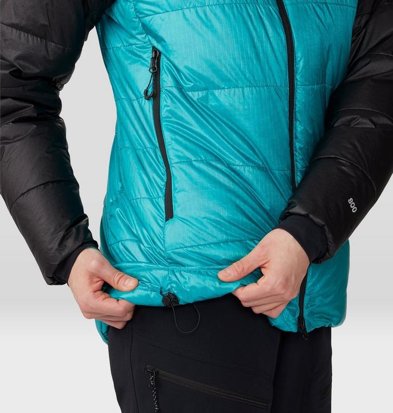 Women's Phantom Belay Down Parka, Color: Synth Green, Black, image 7