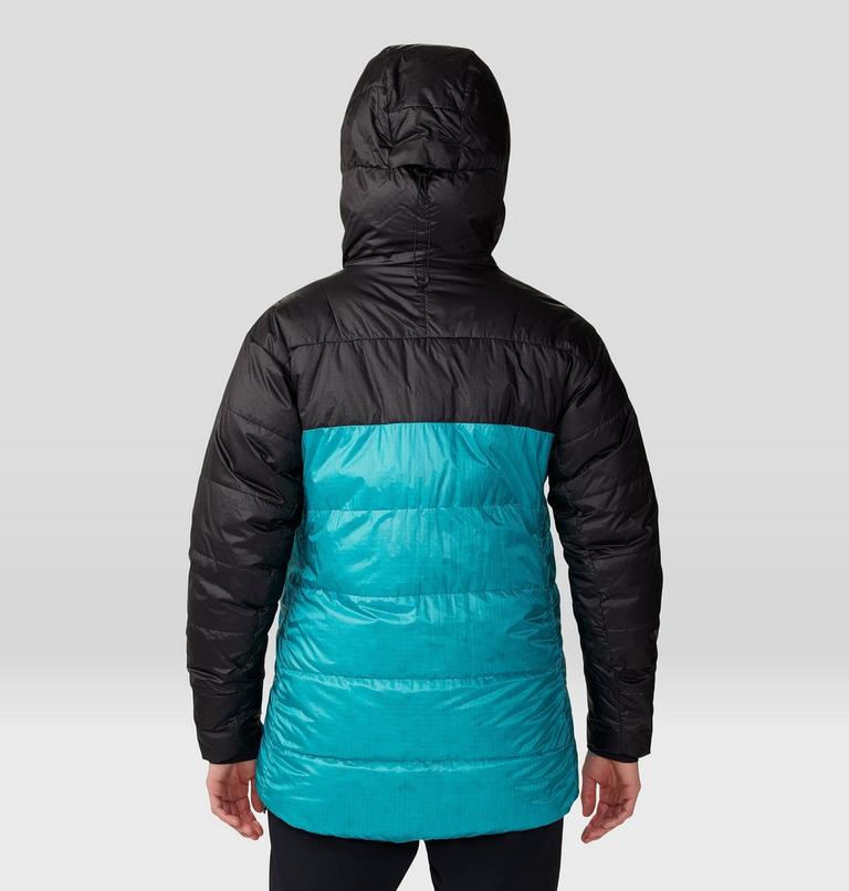 Women's Phantom Belay Down Parka, Color: Synth Green, Black, image 2