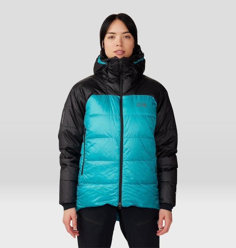 Women's Phantom Belay Down Parka, Color: Synth Green, Black, image 1
