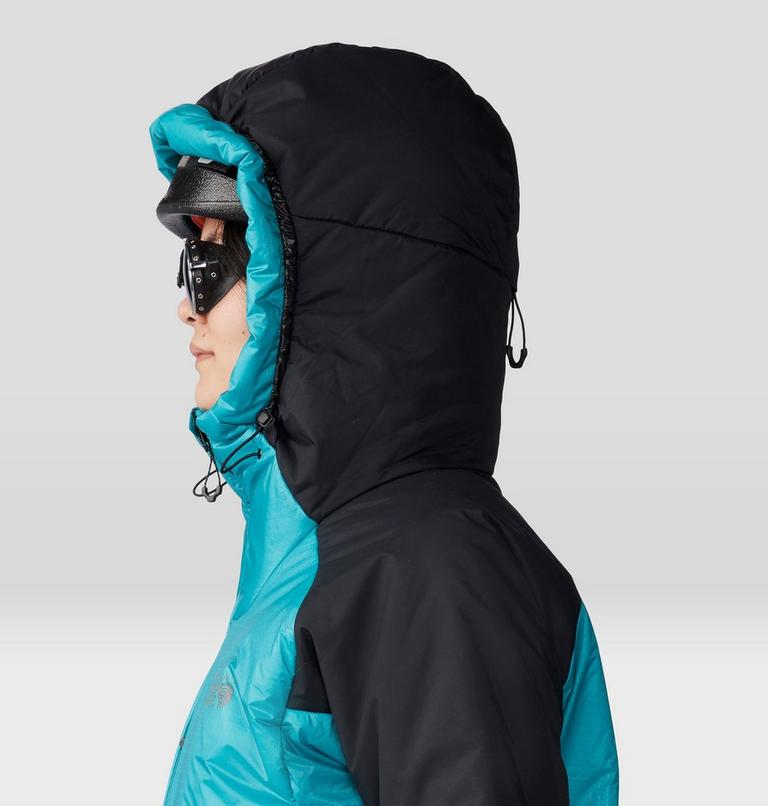 Women's Compressor Alpine Hooded Jacket, Color: Synth Green, Black, image 5