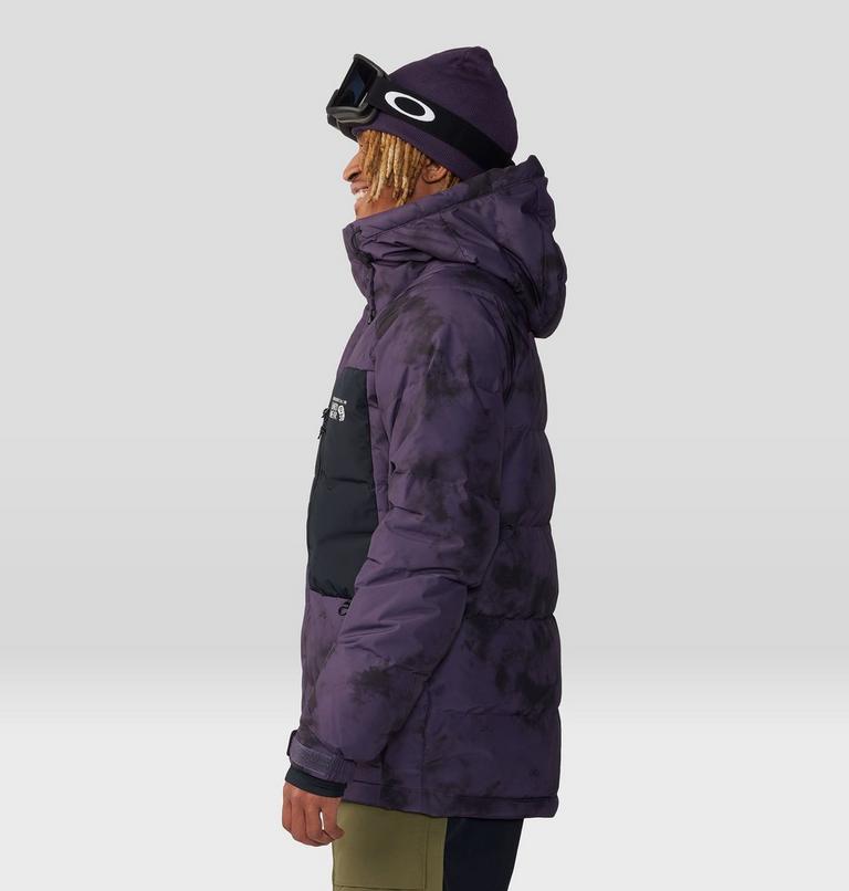 Men's First Tracks Down Jacket, Color: Blurple Ice Dye Print, image 3