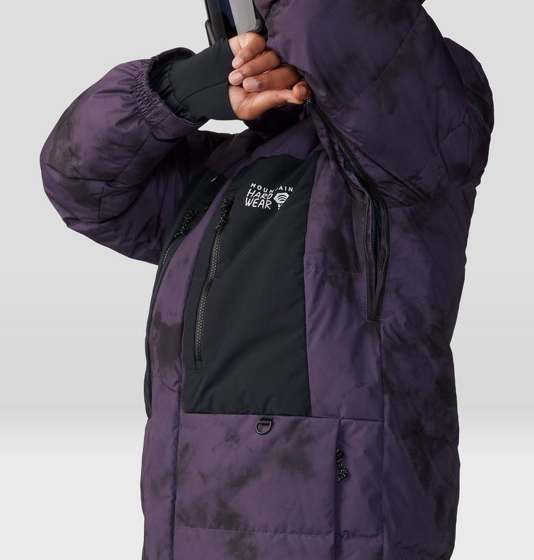 Men's First Tracks Down Jacket, Color: Blurple Ice Dye Print, image 7