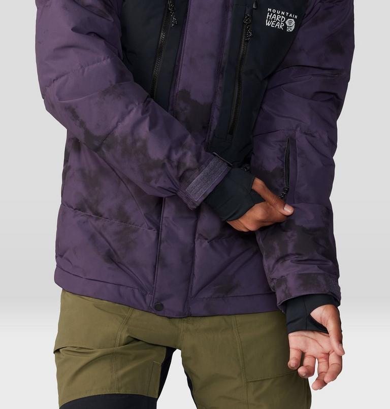 Men's First Tracks Down Jacket, Color: Blurple Ice Dye Print, image 8