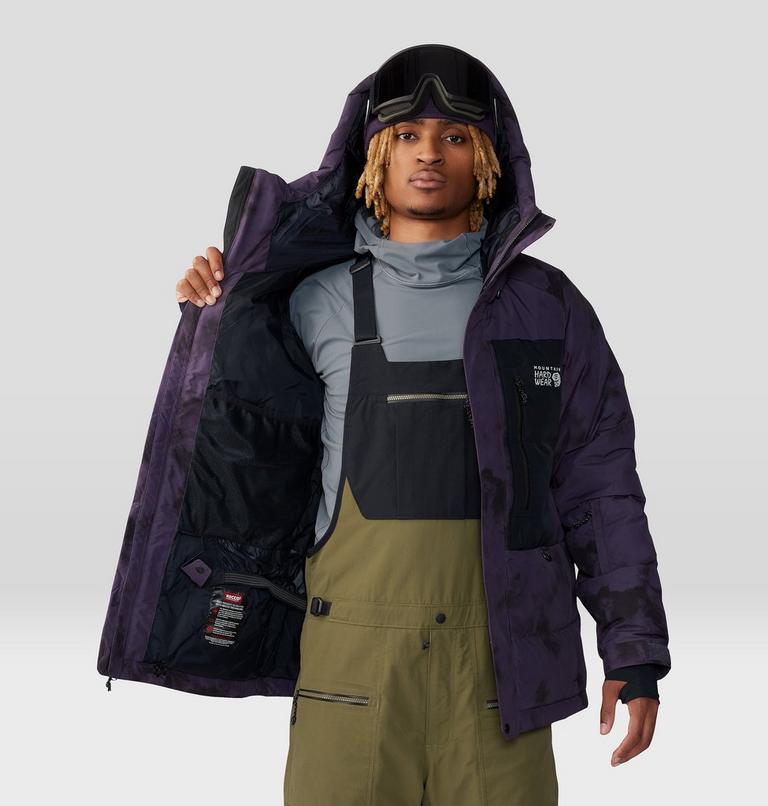 Men's First Tracks Down Jacket, Color: Blurple Ice Dye Print, image 10