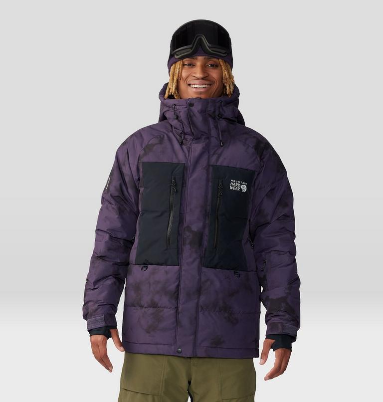 Men's First Tracks Down Jacket, Color: Blurple Ice Dye Print, image 11