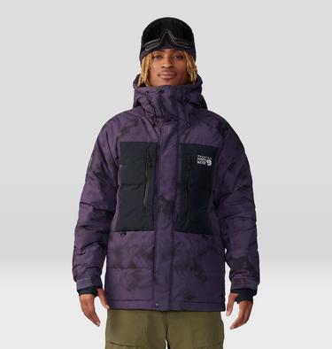 Men's First Tracks Down Jacket, Color: Blurple Ice Dye Print, image 5