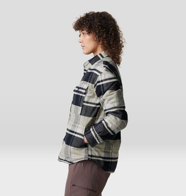 Women's Dolores Insulated Flannel Shacket, Color: Oyster Shell, image 19