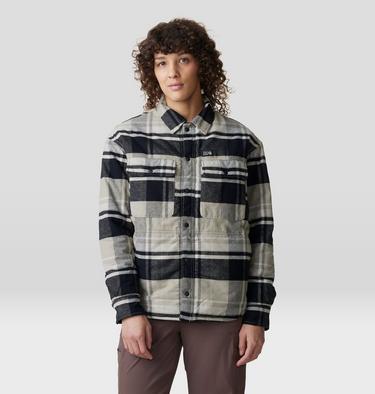 Women's Dolores Insulated Flannel Shacket, Color: Oyster Shell, image 17